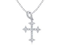 Crystal Cross Silver Necklaces SPE-3762